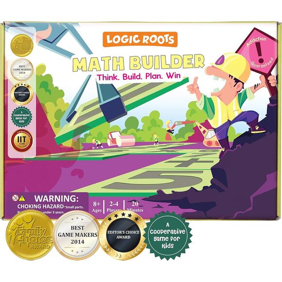 New Logic Roots Math Builder Think Build Plan Win 8+ ages 2-4 players 20 Minutes - Picture 1 of 2